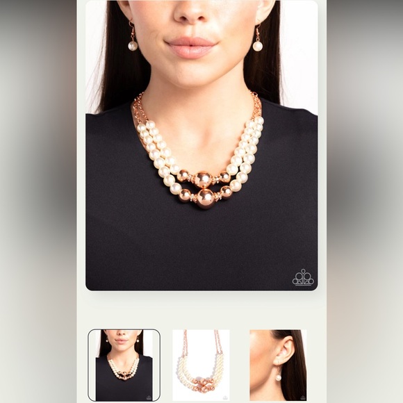 ⚪️🤍⚪️ “BALLROOM BALANCE” COPPER NECKLACE WITH FREE EARRINGS ~ PAPARAZZI❗️ - Picture 6 of 6